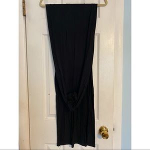 Black Double Slit Maxi Skirt | Size S